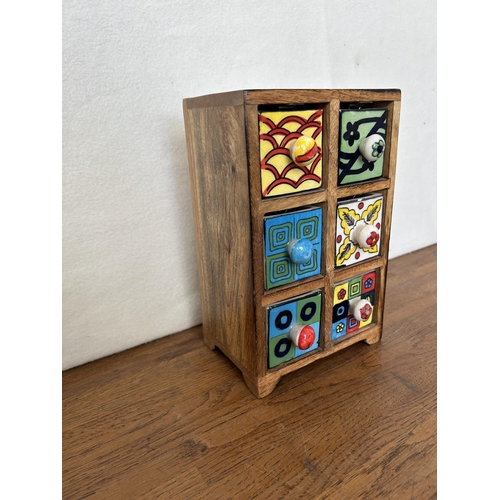 150 - Vintage Wooden Table Top Jewelry Box