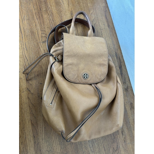 330 - Tory Burch Brown Leather Backpack