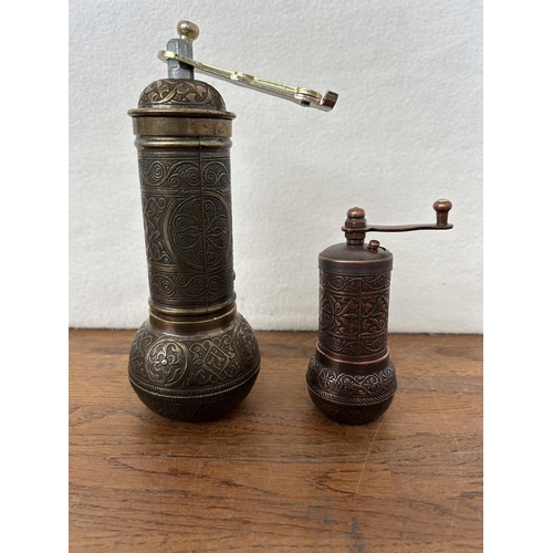 337 - x2 Vintage Bronze Grinders