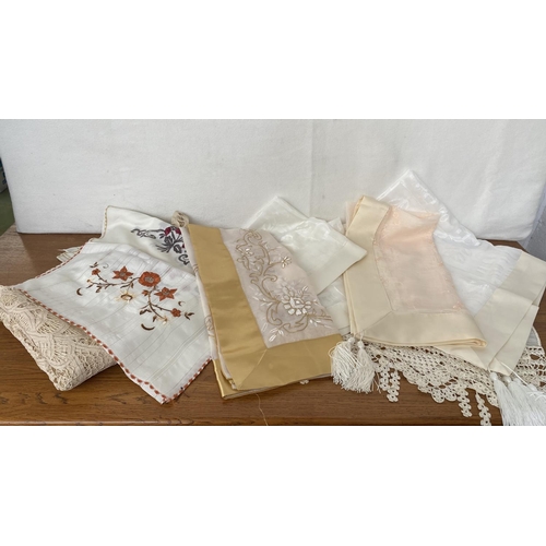 382 - Large Qty of Table Runners and Laces Incl. Large Table Cloth