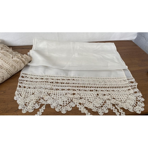 382 - Large Qty of Table Runners and Laces Incl. Large Table Cloth