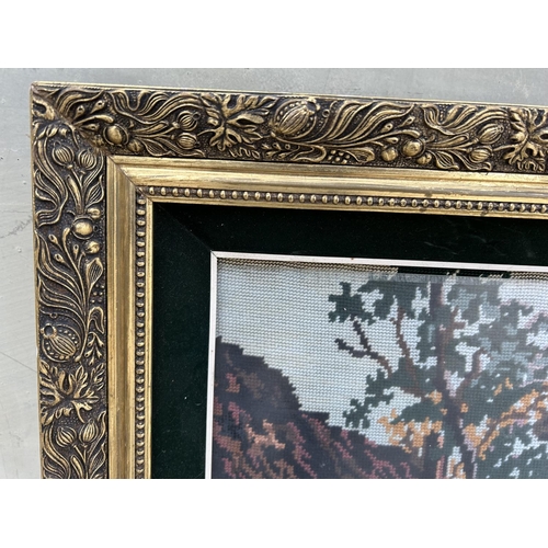 501 - Large Vintage Tapestry in Gilt Frame (106 x 75cm)