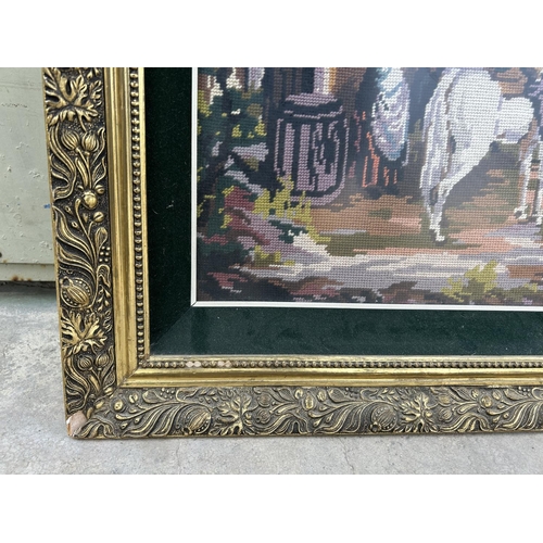 501 - Large Vintage Tapestry in Gilt Frame (106 x 75cm)