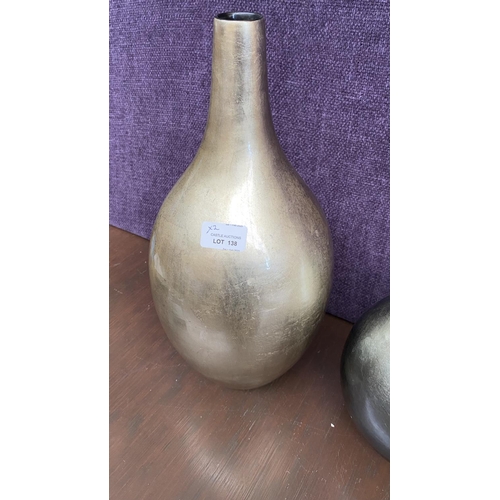 138 - x2 Beautiful Modern Ceramic and Glass Vases