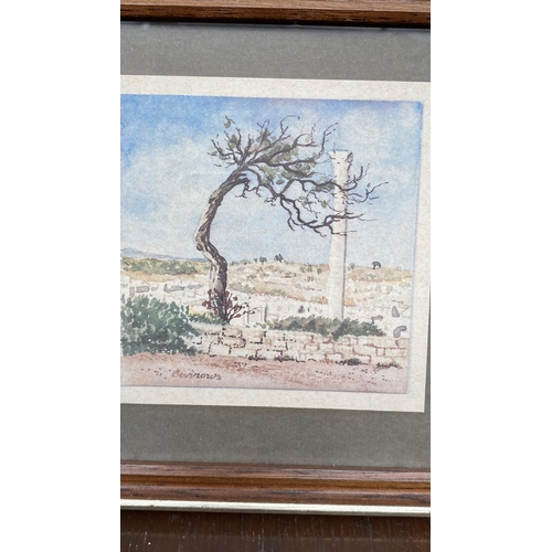 204 - x5 Small Matching Watercolor Paintings, Signed and Framed