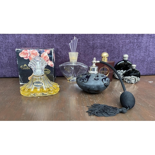 427 - Collection of Vintage Perfume Bottles Incl. Black Baroque Glass Bottle - Vanity Decor