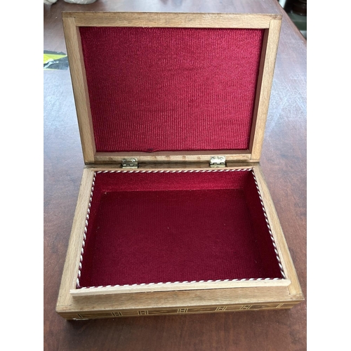 339 - Wooden Mother of Pearl Jewelry Box