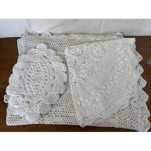 405 - Collection of Cyprus Traditional Crochets, Bedspread (260 x 140cm) and Table Cloths