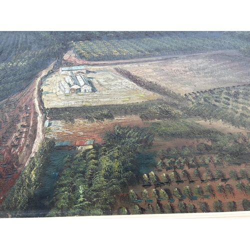 594 - Oil on Board Painting Depicting Cyprus Limassol Area Landscape by 'S. Moon' - (103 x 72cm)