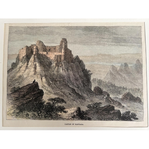 624 - Antique 1878 Cyprus Gravure of Kantara Castle