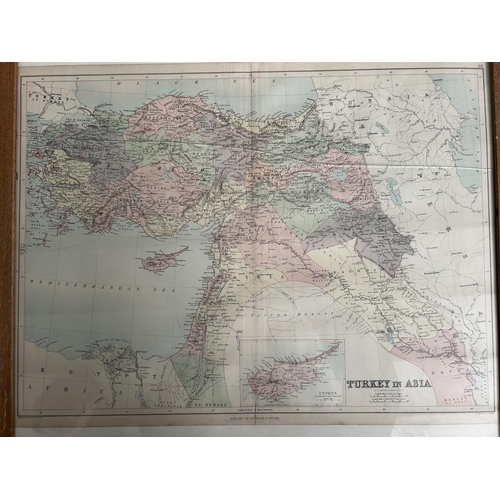 631 - Antique 1882 By Adams and Charles Black Edinburg Map of Turkish Empire and Cyprus (65 x 56cm)