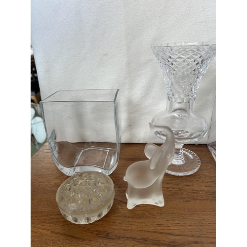 637 - Collection of Crystal and Glassware Incl. Frosted Elephant Figure