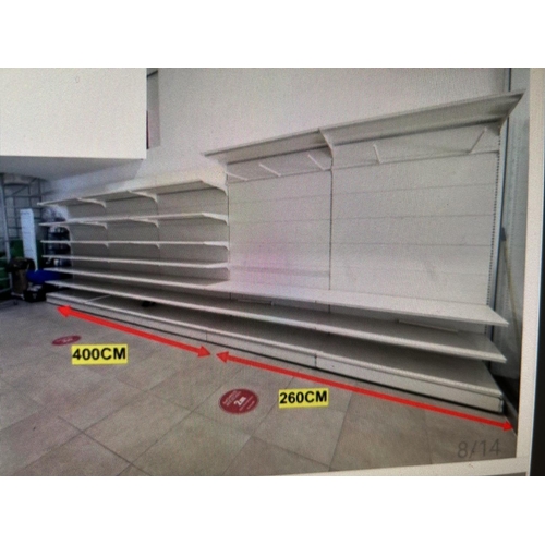 658 - Large Qty of Metal Wall Shelves with Hooks (6.60 Meters Long)