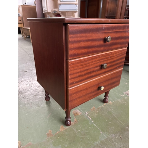 659 - Vintage Cyprus Wooden Single Bed with Matching Night Stand