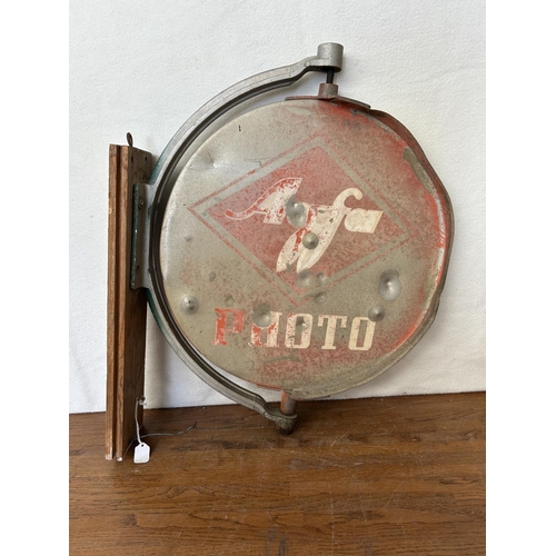 674 - Vintage Agfa Outdoor Rotating Metal Sign