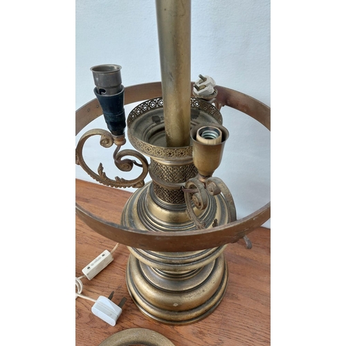 179 - Vintage 3-Way Solid Brass Table Lamp