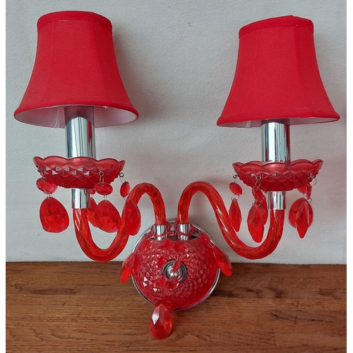 493 - x6 Red Plastic Sconce Wall Lighting Fixtures