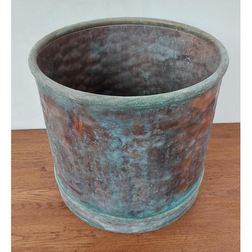 99 - Large Antique Copper Hammered Planter (36cm H., 40cm Diameter)