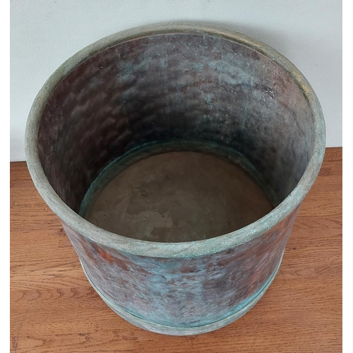 99 - Large Antique Copper Hammered Planter (36cm H., 40cm Diameter)