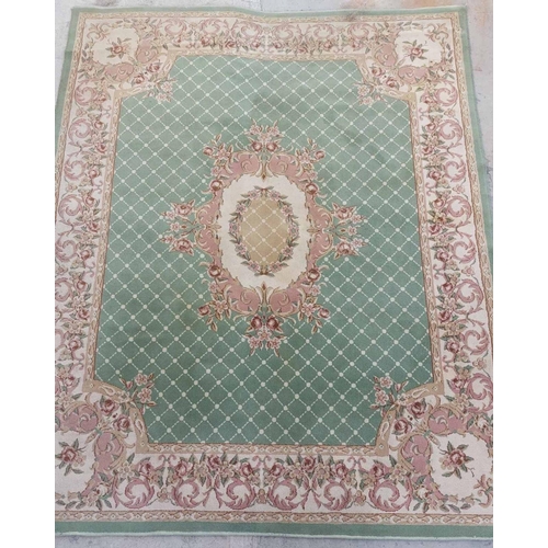 277 - Light Green and Beige Carpet (Needs Cleaning - 256 x 203cm)