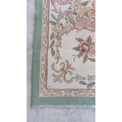 277 - Light Green and Beige Carpet (Needs Cleaning - 256 x 203cm)