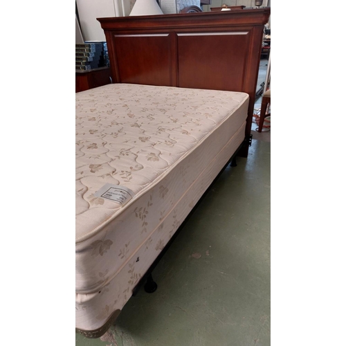 33 - American Double Bed with Cherry Wood Headboard and Restonic Hazelwood Supreme Mattress - Code AM6971... 