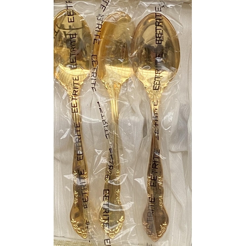 5 - Eetrite 24ct Gold Plated Tea/Cake Spoons Set