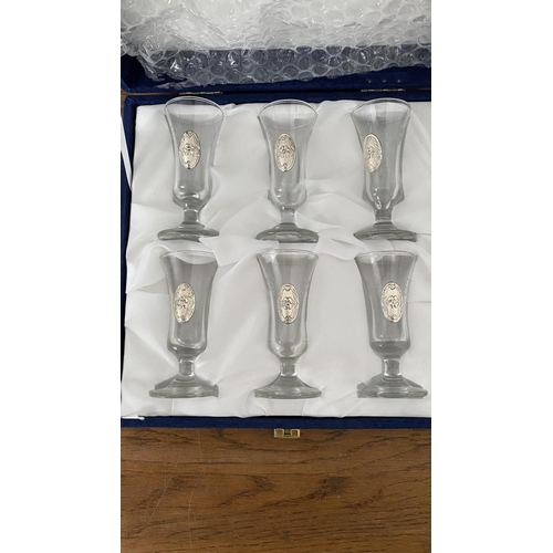 76 - Argenti Liqueur Glasses with Silver Detail Unused