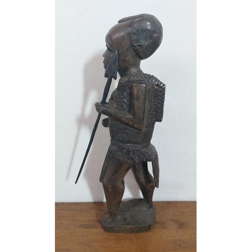 141 - Vintage Handmade Red Wood African Figure