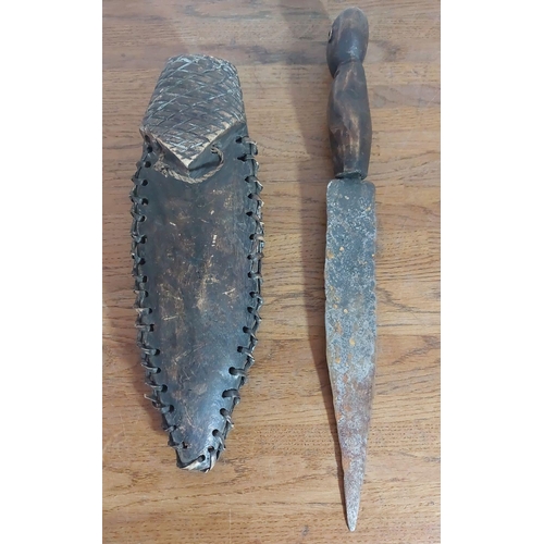 142 - Handmade Carved Wood African Knife