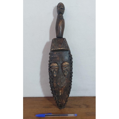 142 - Handmade Carved Wood African Knife