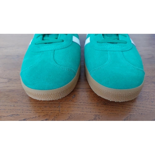 151 - Pair of Adidas Limited Edition Gazelle Green Suede Sport Shoes Size UK 10.5/Euro 45 1/3