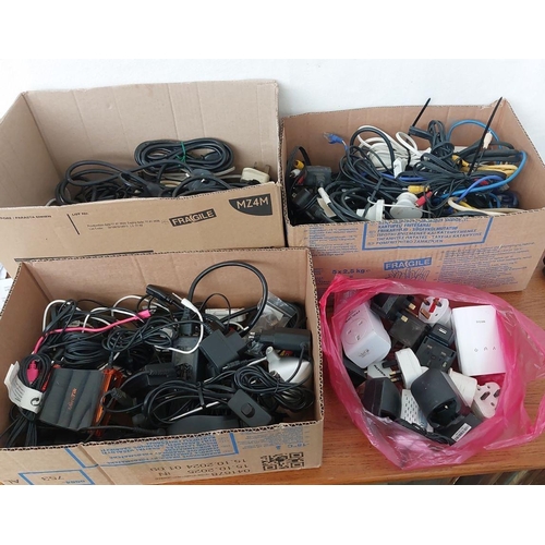 515 - x3 Boxes of Assorted Cables and Other