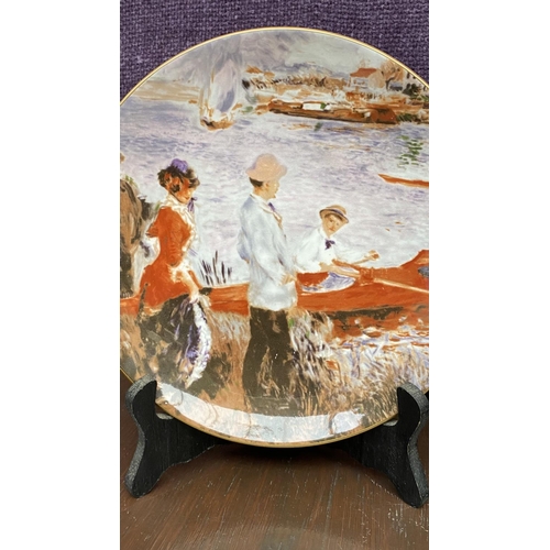 252 - Pierre August Renoir 1841-1919 Crown Staffordshire Wall Handing Plate Marked 'Luncheon of the Boatin... 