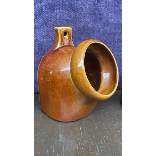 108 - Collection of Retro Wattisfield Ware Pottery Incl. Heavy Large Pottery Crock, Wall Hanging Salt Pig ... 