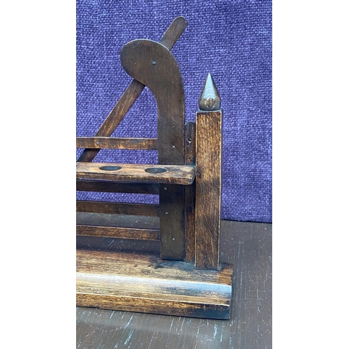 94 - Vintage Wooden Pipe Rack Stand for 5 Pipes (30 W. x 19cm H.)