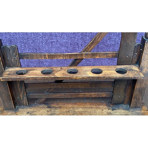 94 - Vintage Wooden Pipe Rack Stand for 5 Pipes (30 W. x 19cm H.)