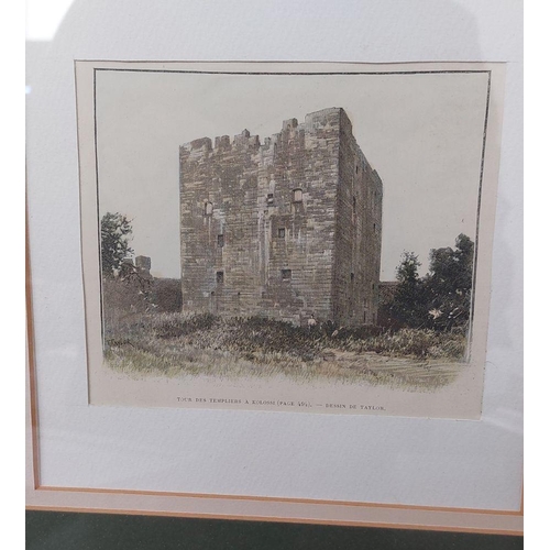 133 - Antique 1897 Cyprus Gravure 'Kolossi Castle' (30 x 30cm)