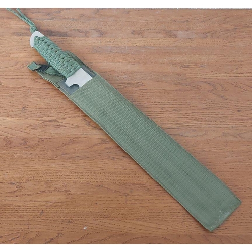 286 - Decorative Machete Survival Combat Fixed Blade Hunting Knife with Green Sheath