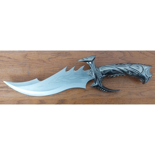 289 - Decorative Dragon Style Dagger on Wooden Display Stand