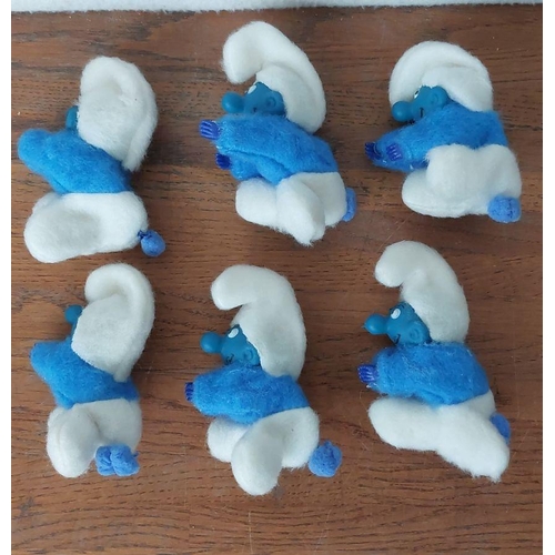 345 - Collection of Smurf Toys from 1980, x3 Large and x2 Small