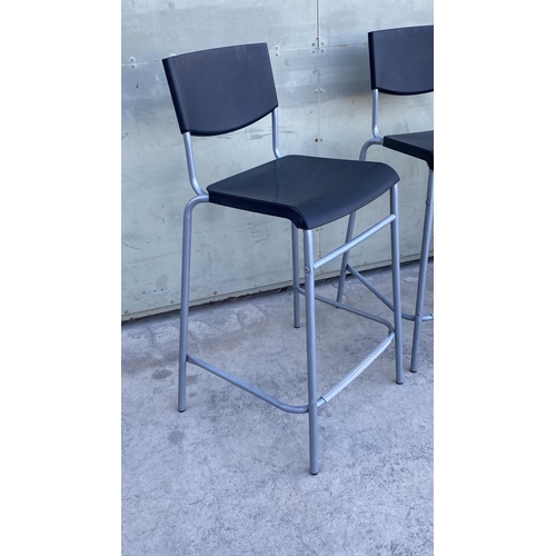 100A - x4 'Ikea Stig' Bar Stools with Backrest and Height Adjustment