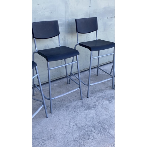 100A - x4 'Ikea Stig' Bar Stools with Backrest and Height Adjustment