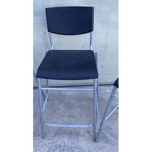 100A - x4 'Ikea Stig' Bar Stools with Backrest and Height Adjustment