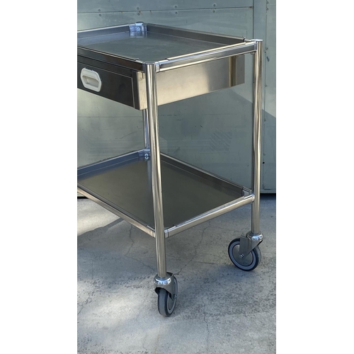 13 - Stainless Steel Rolling Trolley for Cleaning Hospitals/Laboratories/Medical Cart Made in Italy (Exce... 