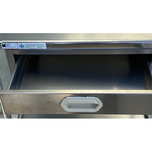 13 - Stainless Steel Rolling Trolley for Cleaning Hospitals/Laboratories/Medical Cart Made in Italy (Exce... 