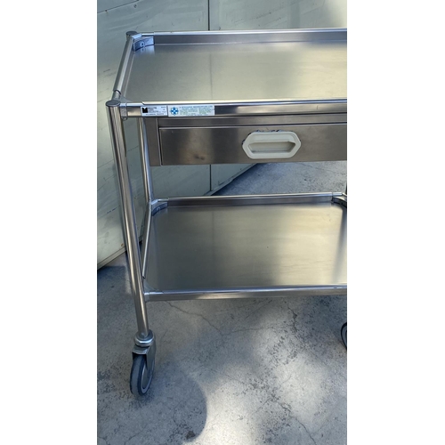 13 - Stainless Steel Rolling Trolley for Cleaning Hospitals/Laboratories/Medical Cart Made in Italy (Exce... 