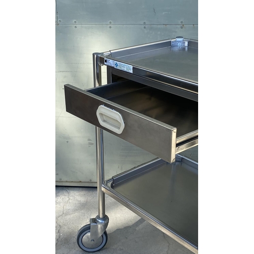 13 - Stainless Steel Rolling Trolley for Cleaning Hospitals/Laboratories/Medical Cart Made in Italy (Exce... 