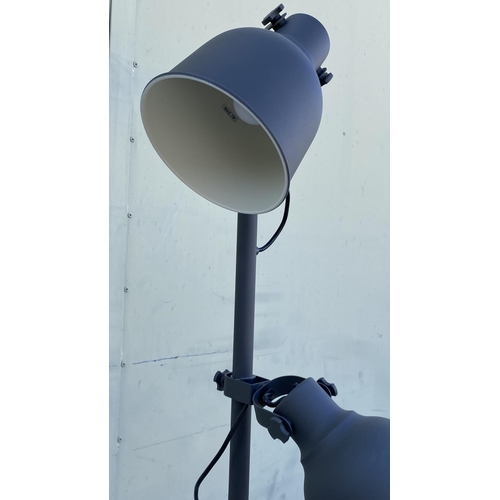 295 - 'Ikea Hektar' Metal Dark Grey Floor Lamp with x3 Spotlights (Very Good Condition)