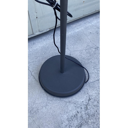 295 - 'Ikea Hektar' Metal Dark Grey Floor Lamp with x3 Spotlights (Very Good Condition)